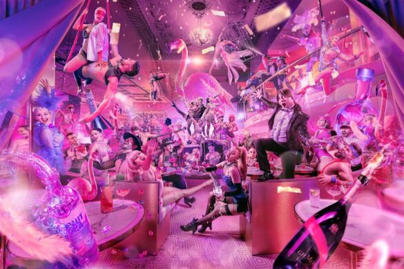 Pink Flamingo Spiegelclub - SillySuitcase