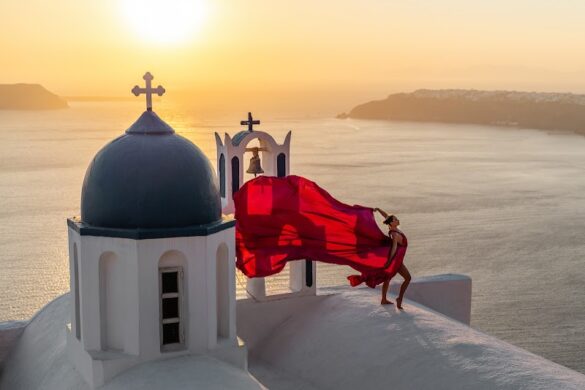 Flying Dress Photo Santorini Photoshoots - SillySuitcase
